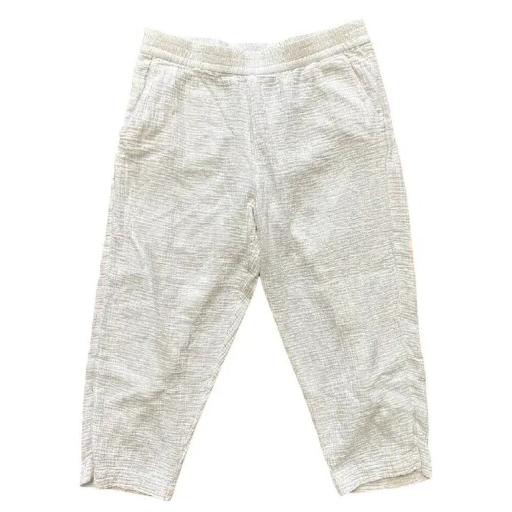SOFT SURROUNDINGS Beach Bound Cropped Pull On Cotton Gauze Pants in White SZ L